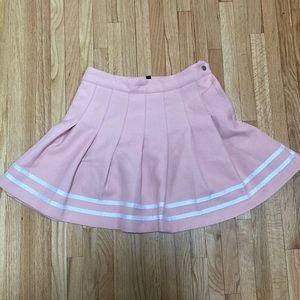 PINK WHITE PLEATED SKIRT H&M